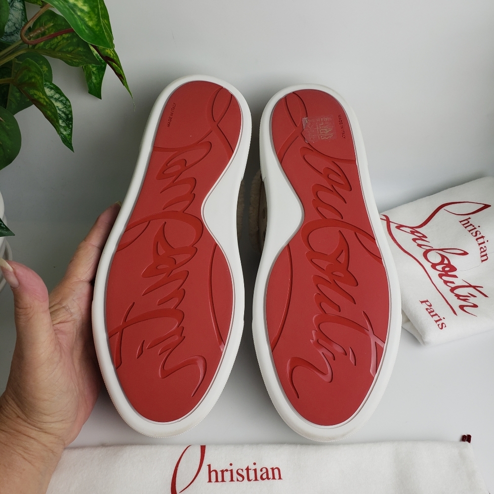 Christian Louboutin Suede Shearling Sneaker Vieirissima Leather NEW 38 / 8 - Picture 9 of 17